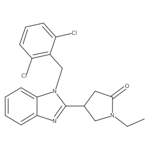 4-(1-(2,6-dichlorobenzyl)-1H-benzo[d]imidazol-2-yl)-1-ethylpyrrolidin-2-one结构式