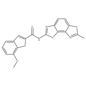 7-methoxy-N-(7-methylbenzo[1,2-d:3,4-d']bis(thiazole)-2-yl)benzofuran-2-carboxamide结构式
