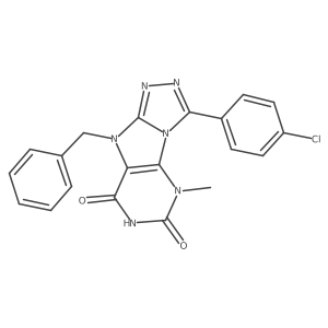 5-Benzyl-8-(4-chlorophenyl)-1-methylpurino[8,9-c][1,2,4]triazole-2,4-dione结构式