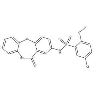 5-chloro-2-methoxy-N-(11-oxo-10,11-dihydrodibenzo[b,f][1,4]oxazepin-2-yl)benzenesulfonamide结构式