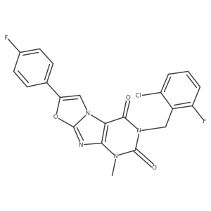 3-(2-chloro-6-fluorobenzyl)-7-(4-fluorophenyl)-1-methyloxazolo[2,3-f]purine-2,4(1H,3H)-dione Structure