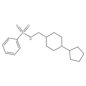 N-[(1-cyclopentylpiperidin-4-yl)methyl]benzenesulfonamide结构式