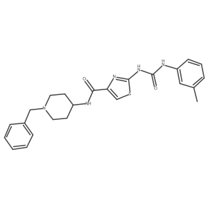 N-(1-benzylpiperidin-4-yl)-2-(3-(m-tolyl)ureido)thiazole-4-carboxamide结构式