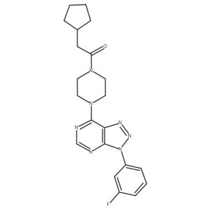 7-[4-(cyclopentylacetyl)piperazin-1-yl]-3-(3-fluorophenyl)-3H-[1,2,3]triazolo[4,5-d]pyrimidine Structure