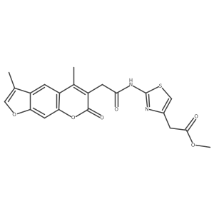 methyl (2-{[(3,5-dimethyl-7-oxo-7H-furo[3,2-g]chromen-6-yl)acetyl]amino}-1,3-thiazol-4-yl)acetate结构式
