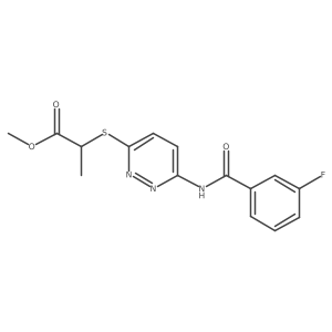 Methyl 2-((6-(3-fluorobenzamido)pyridazin-3-yl)thio)propanoate结构式