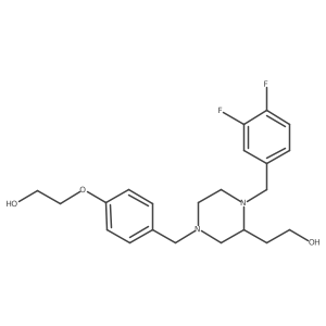 2-{1-(3,4-Difluorobenzyl)-4-[4-(2-hydroxyethoxy)benzyl]-2-piperazinyl}ethanol Structure