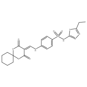 4-(((2,4-dioxo-1,5-dioxaspiro[5.5]undecan-3-ylidene)methyl)amino)-N-(5-ethyl-1,3,4-thiadiazol-2-yl)benzenesulfonamide结构式