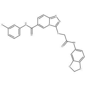 3-({[(2H-1,3-benzodioxol-5-yl)carbamoyl]methyl}sulfanyl)-N-(3-fluorophenyl)-[1,2,4]triazolo[4,3-a]pyridine-6-carboxamide Structure