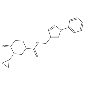 1-Cyclopropyl-6-oxo-N-[(1-phenyl-1H-pyrazol-4-yl)methyl]-3-piperidinecarboxamide Structure