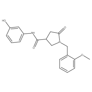 N-(3-hydroxyphenyl)-1-(2-methoxybenzyl)-5-oxopyrrolidine-3-carboxamide结构式
