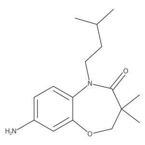 8-amino-3,3-dimethyl-5-(3-methylbutyl)-2,3-dihydro-1,5-benzoxazepin-4(5H)-one Structure