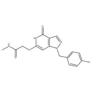 2-((1-(4-fluorobenzyl)-4-oxo-4,5-dihydro-1H-pyrazolo[3,4-d]pyrimidin-6-yl)thio)-N-methylacetamide Structure
