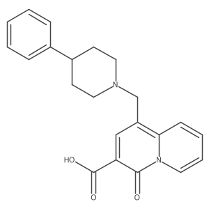 4-Oxo-1-[(4-phenyl-1-piperidinyl)methyl]-4H-quinolizine-3-carboxylic acid Structure
