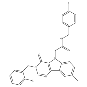 2-(3-(2-chlorobenzyl)-8-methyl-4-oxo-3H-pyrimido[5,4-b]indol-5(4H)-yl)-N-(4-fluorobenzyl)acetamide Structure