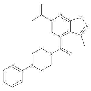 6-Isopropyl-3-methyl-4-[(4-phenyl-1-piperazinyl)carbonyl]isoxazolo[5,4-b]pyridine结构式
