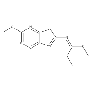 Dimethyl (5-methoxythiazolo[5,4-d]pyrimidin-2-yl)carbonimidodithioate结构式