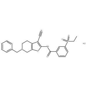 N-(6-benzyl-3-cyano-4,5,6,7-tetrahydrothieno[2,3-c]pyridin-2-yl)-3-(ethylsulfonyl)benzamide hydrochloride结构式