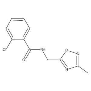 2-chloro-N-[(3-methyl-1,2,4-oxadiazol-5-yl)methyl]benzamide结构式