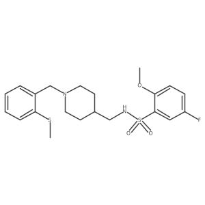 5-fluoro-2-methoxy-N-((1-(2-(methylthio)benzyl)piperidin-4-yl)methyl)benzenesulfonamide结构式