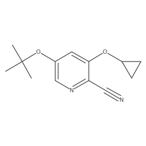 5-Tert-butoxy-3-cyclopropoxypicolinonitrile结构式