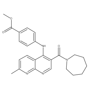 Methyl 4-{[3-(azepane-1-carbonyl)-7-methyl-1,8-naphthyridin-4-yl]amino}benzoate结构式