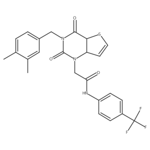 2-{3-[(3,4-dimethylphenyl)methyl]-2,4-dioxo-1H,2H,3H,4H-thieno[3,2-d]pyrimidin-1-yl}-N-[4-(trifluoromethyl)phenyl]acetamide结构式