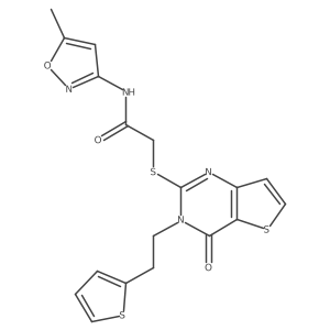 N-(5-methyl-1,2-oxazol-3-yl)-2-({4-oxo-3-[2-(thiophen-2-yl)ethyl]-3,4-dihydrothieno[3,2-d]pyrimidin-2-yl}sulfanyl)acetamide Structure