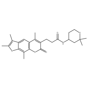 N-(2,2-dimethyltetrahydro-2H-pyran-4-yl)-3-(2,3,5,9-tetramethyl-7-oxo-7H-furo[3,2-g]chromen-6-yl)propanamide Structure