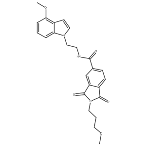 N-[2-(4-methoxy-1H-indol-1-yl)ethyl]-2-(3-methoxypropyl)-1,3-dioxo-2,3-dihydro-1H-isoindole-5-carboxamide Structure