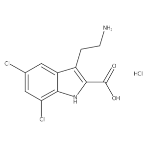 3-(2-aminoethyl)-5,7-dichloro-1H-indole-2-carboxylic acid hydrochloride结构式