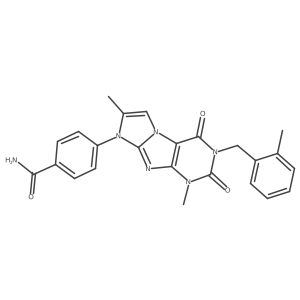 4-[4,7-Dimethyl-2-[(2-methylphenyl)methyl]-1,3-dioxopurino[7,8-a]imidazol-6-yl]benzamide结构式