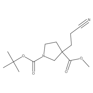 3-(2-Cyano-ethyl)-pyrrolidine-1,3-dicarboxylic acid 1-tert-butyl ester 3-methyl ester Structure