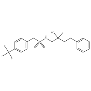 N-(2-hydroxy-2-methyl-4-phenylbutyl)-1-[4-(trifluoromethyl)phenyl]methanesulfonamide结构式