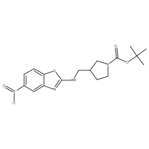 tert-Butyl 3-(((5-nitrobenzo[d]thiazol-2-yl)amino)methyl)pyrrolidine-1-carboxylate Structure