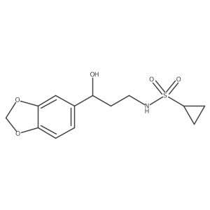 N-(3-(benzo[d][1,3]dioxol-5-yl)-3-hydroxypropyl)cyclopropanesulfonamide结构式