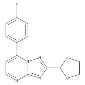7-(4-Fluorophenyl)-2-tetrahydro-2-furanyl[1,2,4]triazolo[1,5-a]pyrimidine Structure
