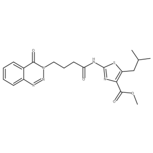 methyl 5-(2-methylpropyl)-2-{[4-(4-oxo-1,2,3-benzotriazin-3(4H)-yl)butanoyl]amino}-1,3-thiazole-4-carboxylate结构式
