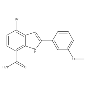 4-Bromo-2-(3-methoxyphenyl)-1H-indole-7-carboxamide结构式