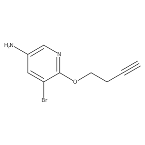 5-Bromo-6-(but-3-yn-1-yloxy)pyridin-3-amine结构式