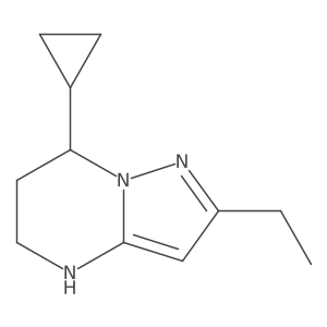 7-Cyclopropyl-2-ethyl-4H,5H,6H,7H-pyrazolo[1,5-a]pyrimidine结构式