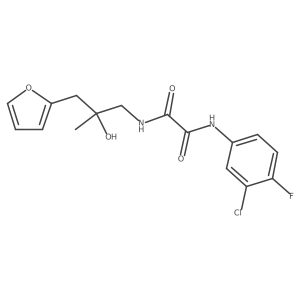 N1-(3-chloro-4-fluorophenyl)-N2-(3-(furan-2-yl)-2-hydroxy-2-methylpropyl)oxalamide结构式