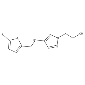 2-(4-{[(5-fluorothiophen-2-yl)methyl]amino}-1H-pyrazol-1-yl)ethan-1-ol结构式