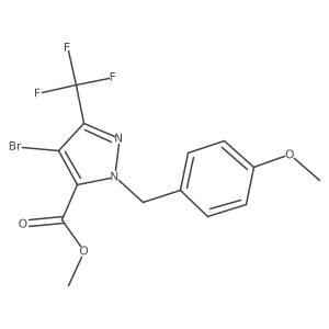 Methyl 4-bromo-1-(4-methoxybenzyl)-3-(trifluoromethyl)-1H-pyrazole-5-carboxylate Structure