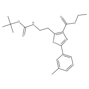 Tert-butyl 4-(ethoxycarbonyl)-2-(3-iodophenyl)thiazol-5-ylethylcarbamate Structure