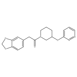 2-(Benzo[d][1,3]dioxol-5-yl)-1-(3-(pyridazin-3-yloxy)piperidin-1-yl)ethanone Structure