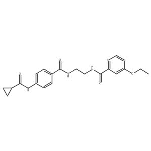 N-(2-(4-(cyclopropanecarboxamido)benzamido)ethyl)-6-ethoxypyrimidine-4-carboxamide Structure