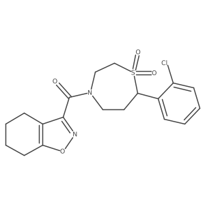 7-(2-Chlorophenyl)-4-(4,5,6,7-tetrahydro-1,2-benzoxazole-3-carbonyl)-1lambda6,4-thiazepane-1,1-dione Structure
