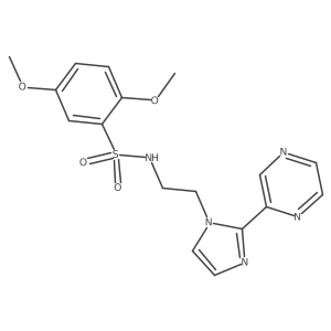 2,5-dimethoxy-N-(2-(2-(pyrazin-2-yl)-1H-imidazol-1-yl)ethyl)benzenesulfonamide Structure