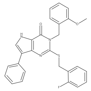 2-((2-fluorobenzyl)thio)-3-(2-methoxybenzyl)-7-phenyl-3H-pyrrolo[3,2-d]pyrimidin-4(5H)-one Structure